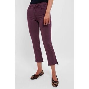 😈 MOTHER Insider Crop Step Fray “Cats & Dogs” Wash (Mauve/Wine)